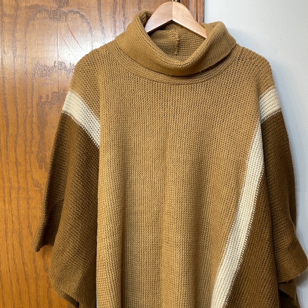 LANE BRYANT NWT Women's Plus One-size Colorblock Fringe-Hem Overpiece Brown - Picture 5 of 10